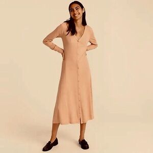J.Crew Ribbed Button Front Midi Dress, NWT Sz M